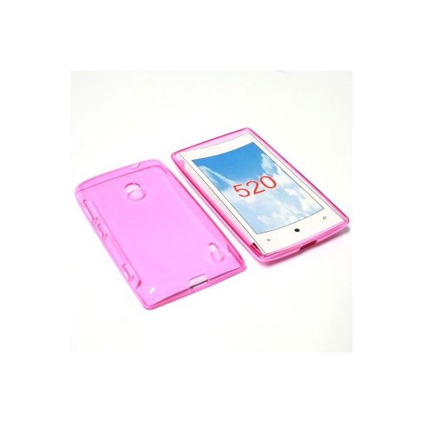 CUSTODIA GEL TPU SILICONE per NOKIA LUMIA 520, LUMIA 525 COLORE ROSA