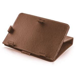 CUSTODIA PELLE UNIVERSALE CON STAND ORIZZONTALE A MOLLE per TABLET DA 7" POLLICI COLORE MARRONE