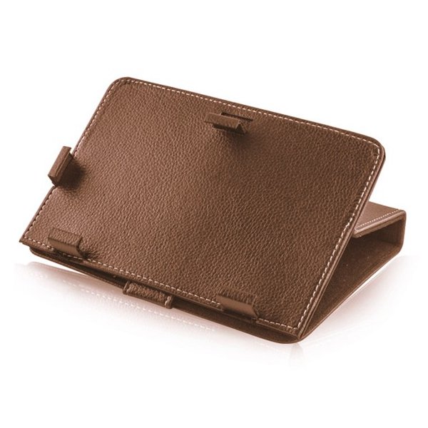 CUSTODIA PELLE UNIVERSALE CON STAND ORIZZONTALE A MOLLE per TABLET DA 7" POLLICI COLORE MARRONE