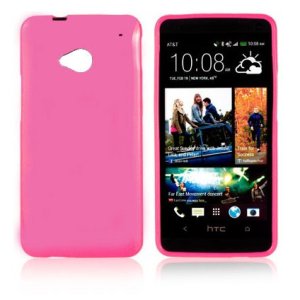 CUSTODIA GEL TPU SILICONE LUCIDA per HTC ONE, M7 COLORE ROSA