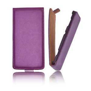 CUSTODIA VERTICALE SLIM FLIP PELLE per SONY ST26I XPERIA J COLORE VIOLA