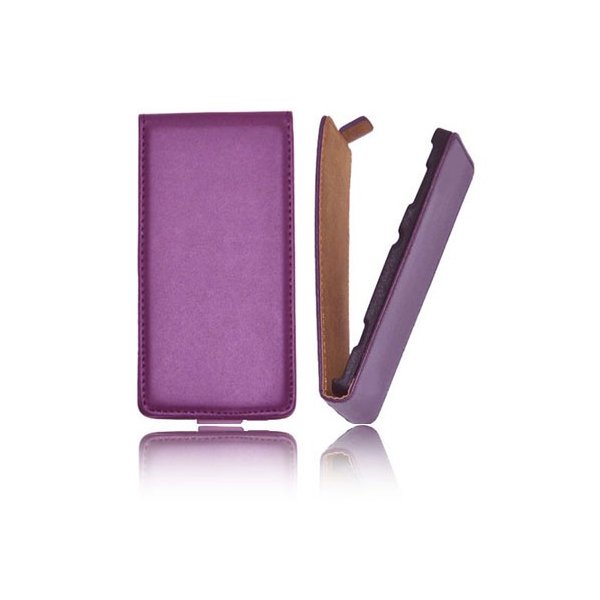 CUSTODIA VERTICALE SLIM FLIP PELLE per SONY ST26I XPERIA J COLORE VIOLA