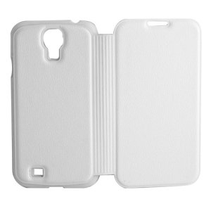 CUSTODIA FLIP BOOK PELLE per SAMSUNG I9500 GALAXY S4, I9505, I9502 COLORE BIANCO