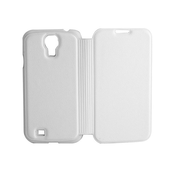 CUSTODIA FLIP BOOK PELLE per SAMSUNG I9500 GALAXY S4, I9505, I9502 COLORE BIANCO