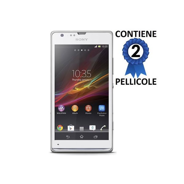 PELLICOLA PROTEGGI DISPLAY SONY XPERIA SP HSPA C5302, LTE C5303, LTE C5306, M35H CONFEZIONE 2 PEZZI