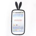 CUSTODIA GEL TPU SILICONE CARTOON CONIGLIO per SAMSUNG I9300 GALAXY S3, I9300i GALAXY S3 NEO COLORE NERO