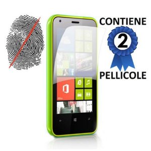 PELLICOLA PROTEGGI DISPLAY ANTI IMPRONTA NOKIA LUMIA 620 CONFEZIONE 2 PEZZI