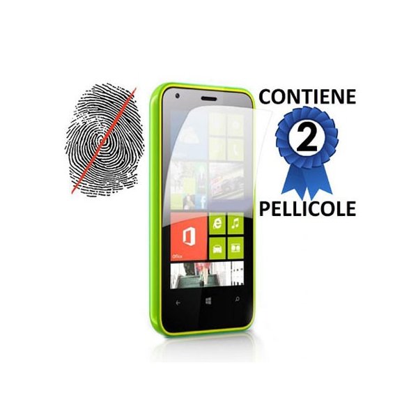 PELLICOLA PROTEGGI DISPLAY ANTI IMPRONTA NOKIA LUMIA 620 CONFEZIONE 2 PEZZI