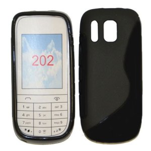 CUSTODIA GEL TPU SILICONE DOUBLE NOKIA ASHA 202 COLORE NERO