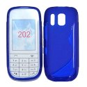 CUSTODIA GEL TPU SILICONE DOUBLE NOKIA ASHA 202 COLORE BLU