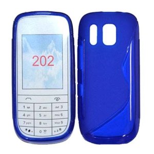 CUSTODIA GEL TPU SILICONE DOUBLE NOKIA ASHA 202 COLORE BLU