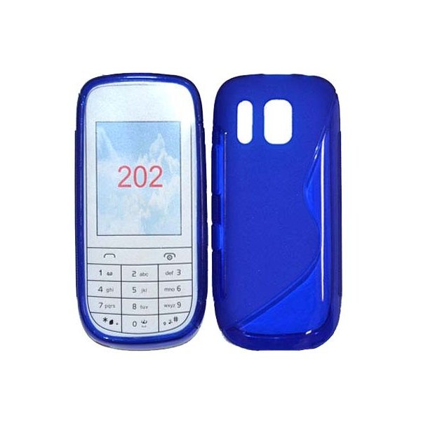 CUSTODIA GEL TPU SILICONE DOUBLE NOKIA ASHA 202 COLORE BLU