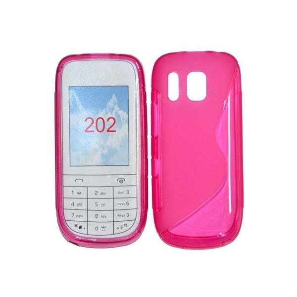 CUSTODIA GEL TPU SILICONE DOUBLE NOKIA ASHA 202 COLORE ROSA