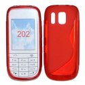 CUSTODIA GEL TPU SILICONE DOUBLE NOKIA ASHA 202 COLORE ROSSO