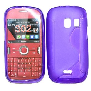 CUSTODIA GEL TPU SILICONE DOUBLE per NOKIA ASHA 302 COLORE VIOLA