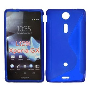 CUSTODIA GEL TPU SILICONE DOUBLE per SONY XPERIA XT LT29I HAYABUSA, XPERIA GX COLORE BLU