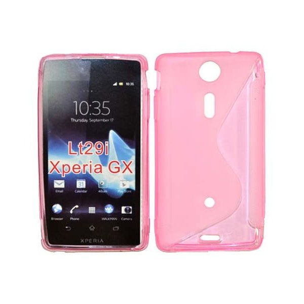 CUSTODIA GEL TPU SILICONE DOUBLE per SONY XPERIA XT LT29I HAYABUSA, XPERIA GX COLORE ROSA