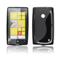 CUSTODIA GEL TPU SILICONE DOUBLE per NOKIA LUMIA 520, LUMIA 525 COLORE NERO