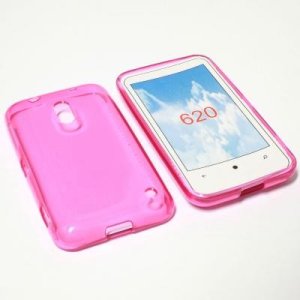 CUSTODIA GEL TPU SILICONE per NOKIA LUMIA 620 COLORE ROSA