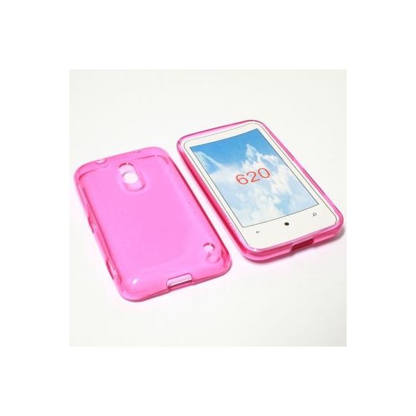 CUSTODIA GEL TPU SILICONE per NOKIA LUMIA 620 COLORE ROSA