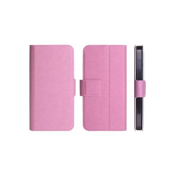 CUSTODIA FLIP ORIZZONTALE SLIM per SAMSUNG I9000 GALAXY S, I9001 GALAXY S PLUS CON STAND E CHIUSURA MAGNETICA COLORE ROSA