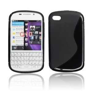 CUSTODIA GEL TPU SILICONE DOUBLE per BLACKBERRY Q10 COLORE NERO