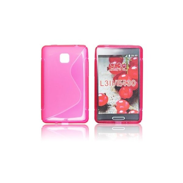 CUSTODIA GEL TPU SILICONE DOUBLE per LG OPTIMUS L3 II, E430 COLORE ROSA