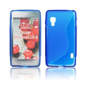 CUSTODIA GEL TPU SILICONE DOUBLE per LG OPTIMUS L5 II, E460 COLORE BLU