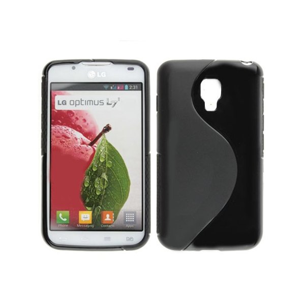 CUSTODIA GEL TPU SILICONE DOUBLE per LG L7 II DUAL, P715 COLORE NERO