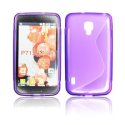 CUSTODIA GEL TPU SILICONE DOUBLE per LG OPTIMUS L7 II DUAL, P715 COLORE VIOLA