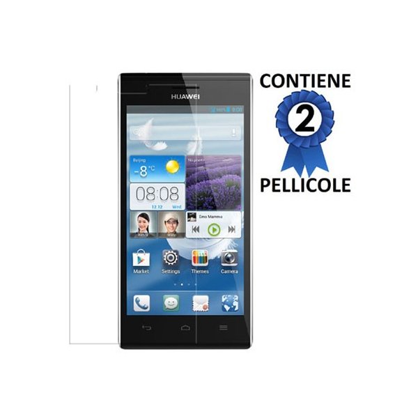 PELLICOLA PROTEGGI DISPLAY HUAWEI ASCEND P2 CONFEZIONE 2 PEZZI