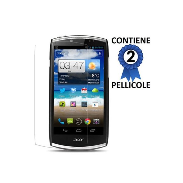 PELLICOLA PROTEGGI DISPLAY ACER CloudMobile S500, POLLICI 4,3" CONFEZIONE 2 PEZZI