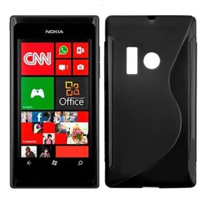 CUSTODIA GEL TPU SILICONE DOUBLE per NOKIA LUMIA 505 COLORE NERO