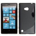 CUSTODIA GEL TPU SILICONE DOUBLE per NOKIA LUMIA 720 COLORE NERO