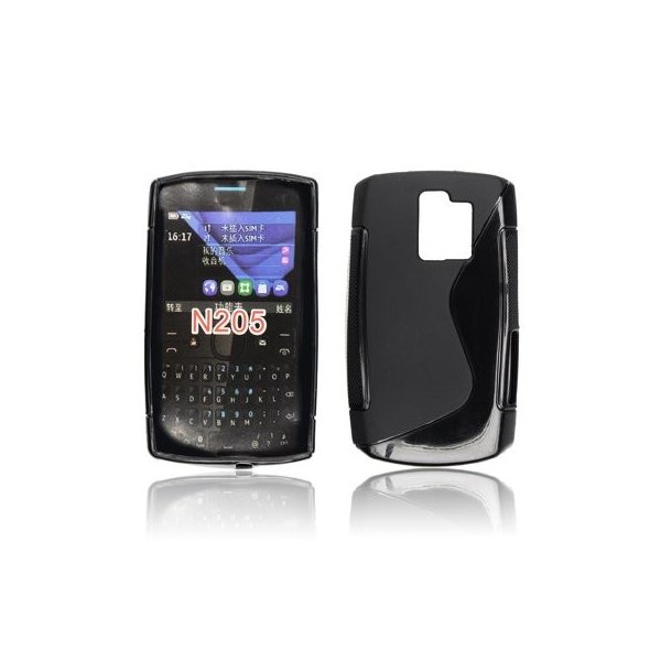 CUSTODIA GEL TPU SILICONE DOUBLE per NOKIA ASHA 205 COLORE NERO