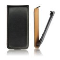 CUSTODIA VERTICALE SLIM FLIP PELLE per SONY XPERIA SP HSPA C5302, LTE C5306, LTE C5303, M35H COLORE NERO