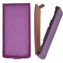 CUSTODIA VERTICALE SLIM FLIP PELLE per SONY XPERIA SP HSPA C5302, LTE C5306, LTE C5303, M35H COLORE VIOLA