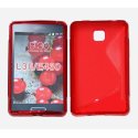 CUSTODIA GEL TPU SILICONE DOUBLE per LG OPTIMUS L3 II, E430 COLORE ROSSO