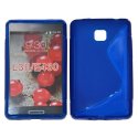 CUSTODIA GEL TPU SILICONE DOUBLE per LG OPTIMUS L3 II, E430 COLORE BLU