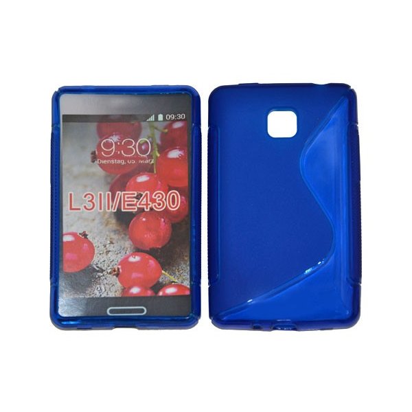 CUSTODIA GEL TPU SILICONE DOUBLE per LG OPTIMUS L3 II, E430 COLORE BLU