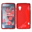 CUSTODIA GEL TPU SILICONE DOUBLE per LG OPTIMUS L5 II, E460 COLORE ROSSO