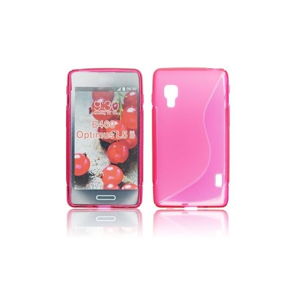 CUSTODIA GEL TPU SILICONE DOUBLE per LG OPTIMUS L5 II, E460 COLORE ROSA