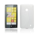 CUSTODIA GEL TPU SILICONE DOUBLE per NOKIA LUMIA 520, LUMIA 525 COLORE BIANCO