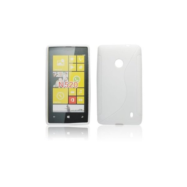 CUSTODIA GEL TPU SILICONE DOUBLE per NOKIA LUMIA 520, LUMIA 525 COLORE BIANCO