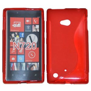 CUSTODIA GEL TPU SILICONE DOUBLE per NOKIA LUMIA 720 COLORE ROSSO