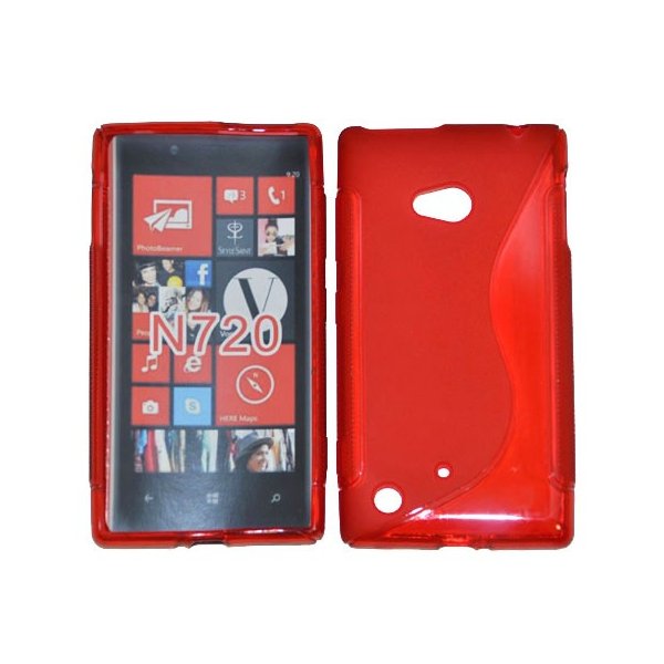 CUSTODIA GEL TPU SILICONE DOUBLE per NOKIA LUMIA 720 COLORE ROSSO