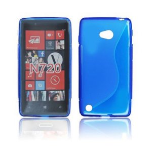 CUSTODIA GEL TPU SILICONE DOUBLE per NOKIA LUMIA 720 COLORE BLU