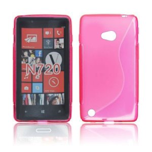 CUSTODIA GEL TPU SILICONE DOUBLE per NOKIA LUMIA 720 COLORE ROSA