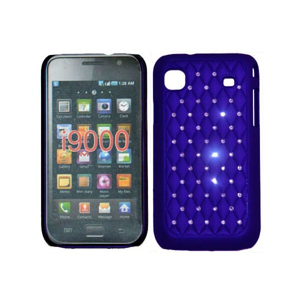 CUSTODIA RIGIDA CON BRILLANTINI per SAMSUNG I9000 GALAXY S COLORE BLU