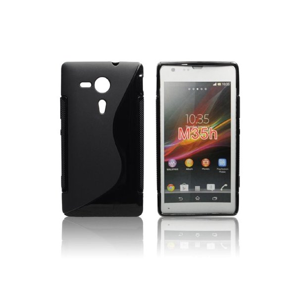 CUSTODIA GEL TPU SILICONE DOUBLE per SONY XPERIA SP HSPA C5302, LTE C5306, LTE C5303, M35H COLORE NERO